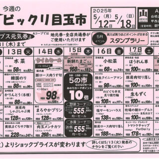 ビックリ目玉市（25.5.12-5.18）